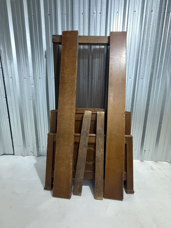 Cama Antigua de Madera de 1 Plaza Estilo Clásico