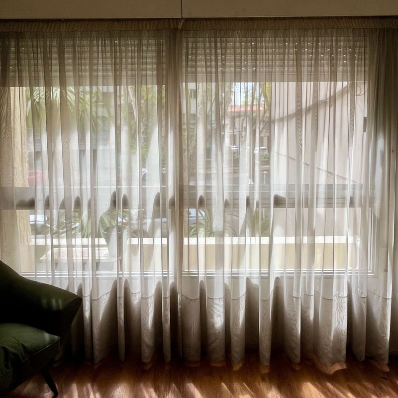 Cortinas de Voile Blancas para Ventanal Ancho