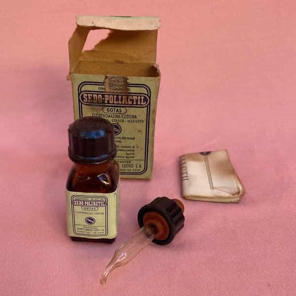 Medicamento antiguo en gotas Sedo-Polactil de la marca Emar, industria uruguaya - imagen 1