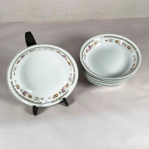 Set de 7 Platos Hondos con Guarda Floral - Cerámica China - imagen 2
