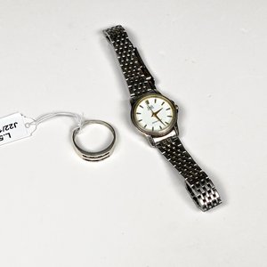 Anillo de Plata con Zafiros y Reloj Pulsera Dama Q&Q - imagen 2