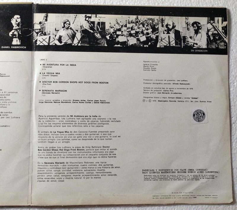 Vinilo de Les Luthiers: Volumen 4, LP Uruguayo, 1976 - imagen 3