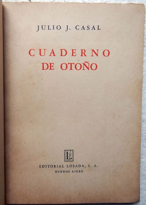 Cuaderno De Otoño de Julio J. Casal, primera edición - imagen 2