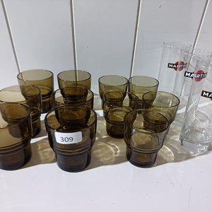 Lote de 14 Vasos Martini y Marrones - imagen 1