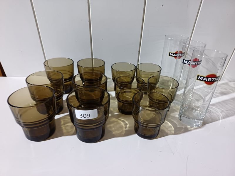Lote de 14 Vasos Martini y Marrones