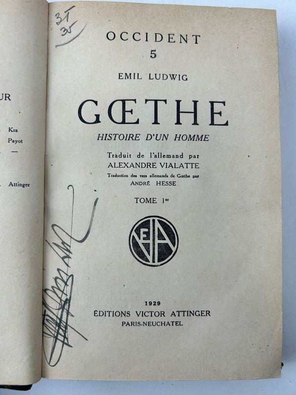 Libros de Goethe, historia de un hombre, 3 tomos, 1929 - imagen 2