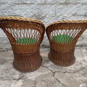 Par de Sillones de Mimbre con Almohadones Verdes - imagen 6