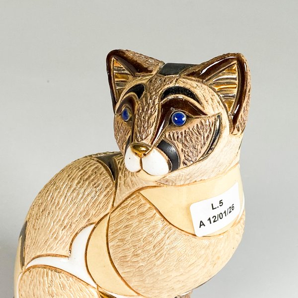 Figura de cerámica gato sentado firmada - imagen 2