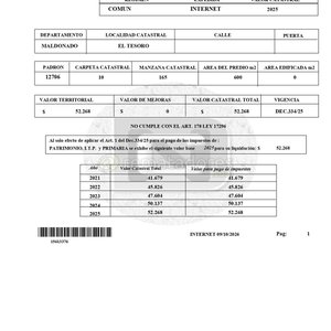 Lote siguiente: Recibo de Pago de Impuestos de Contribución Inmobiliaria
