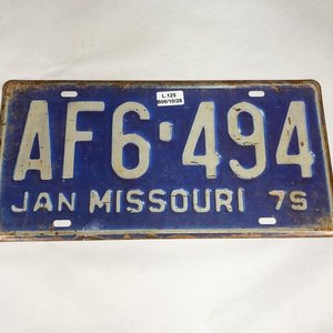 Lote siguiente: Chapa de Auto USA "AF6-494" de 1979, Missouri