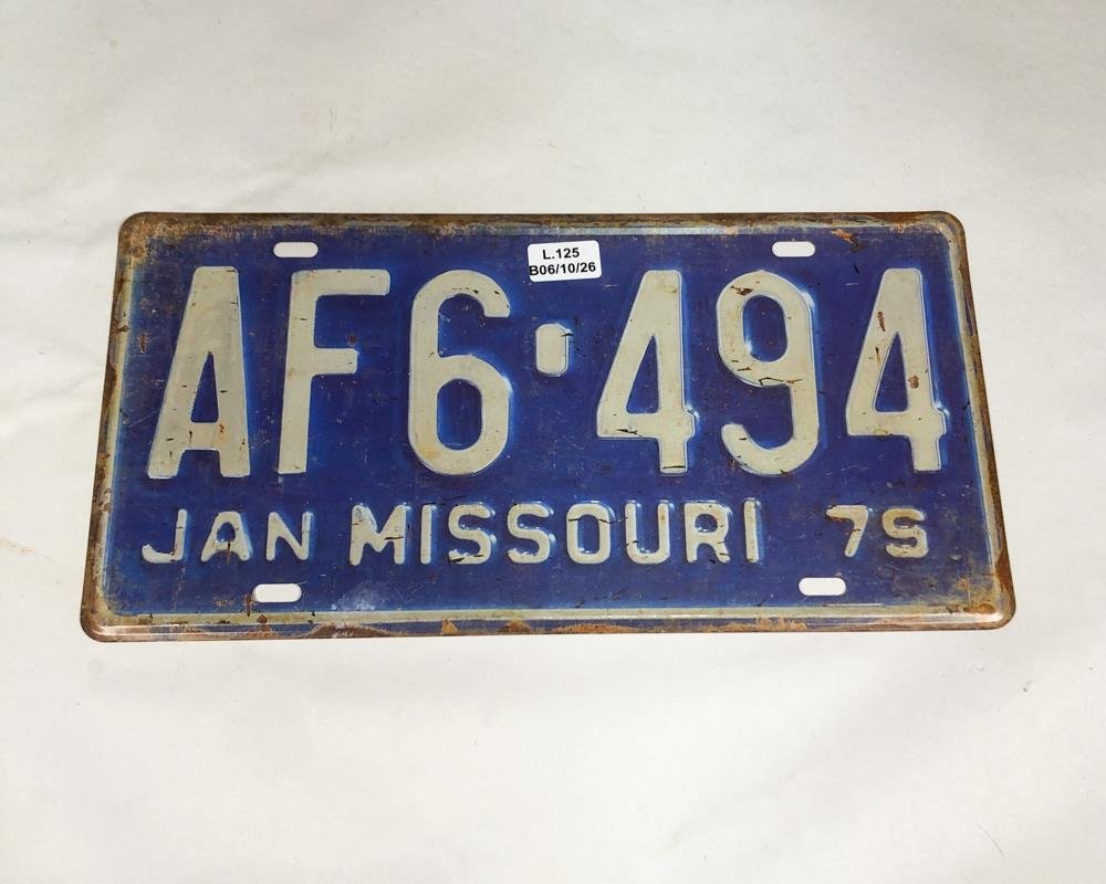 Chapa de Auto USA "AF6-494" de 1979, Missouri