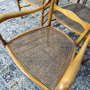 Butacas Italianas Modelo Campanino de Madera con Esterilla y Almohadón - imagen 3