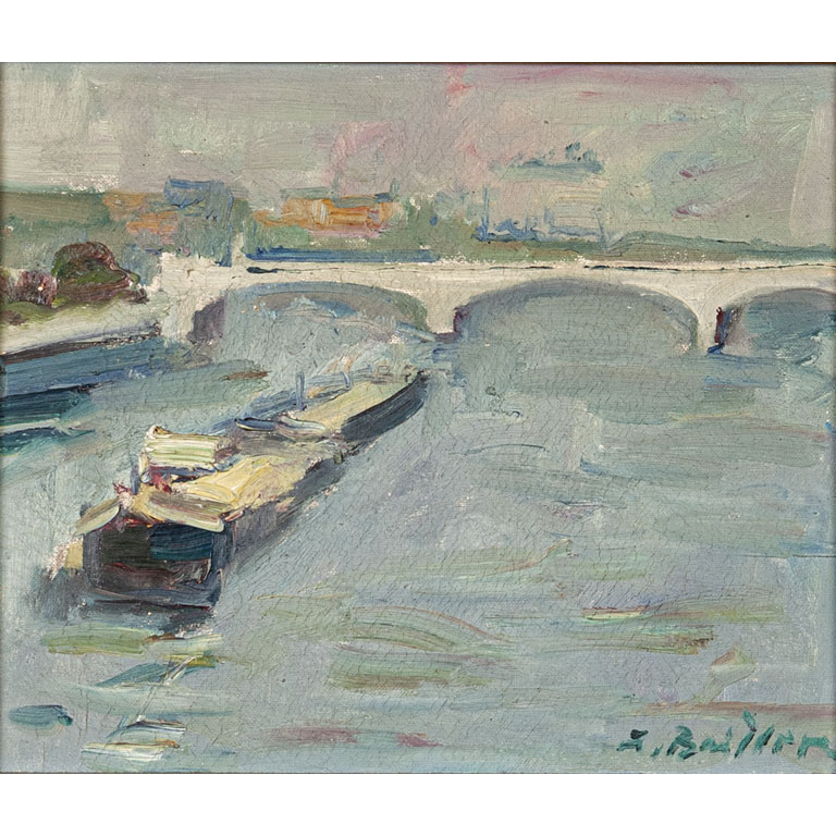 Lote anterior: Pintura urbana impresionista de Zoma Baitler, El Sena