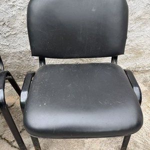 Par de Sillas de Oficina con Asiento y Respaldo de Pantazote Negro - imagen 2