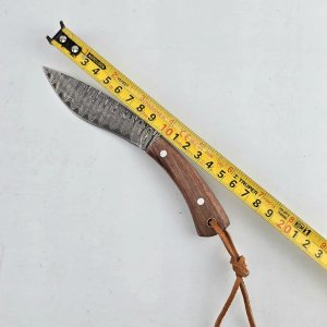 Cuchillo Tipo Kukri con Vaina de Cuero y Hoja Damasco - imagen 5