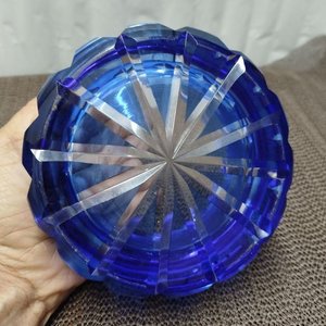 Centro de Mesa Decorativo Estilo Murano y Cenicero Azul Cobalto - imagen 3
