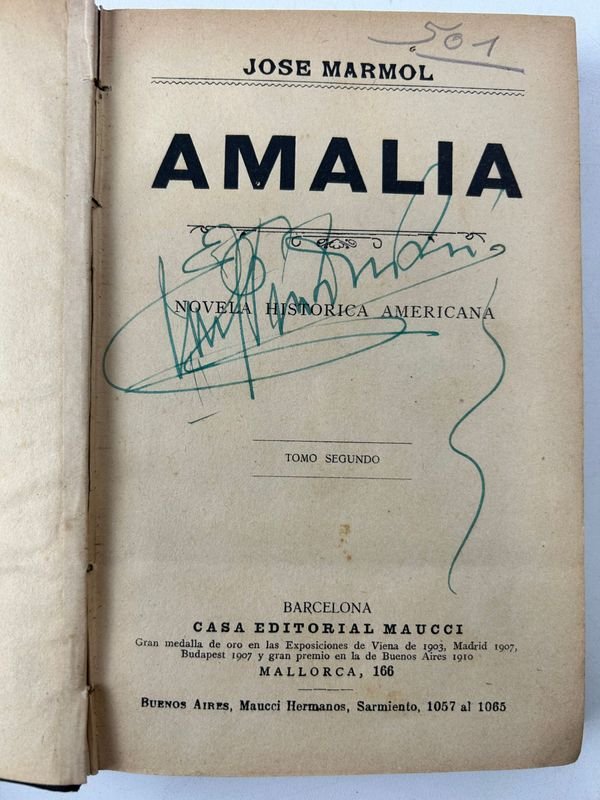 Dos tomos de la novela histórica americana 'Amalia' de José Mármol, edición Maucci (c. 1900) - imagen 3