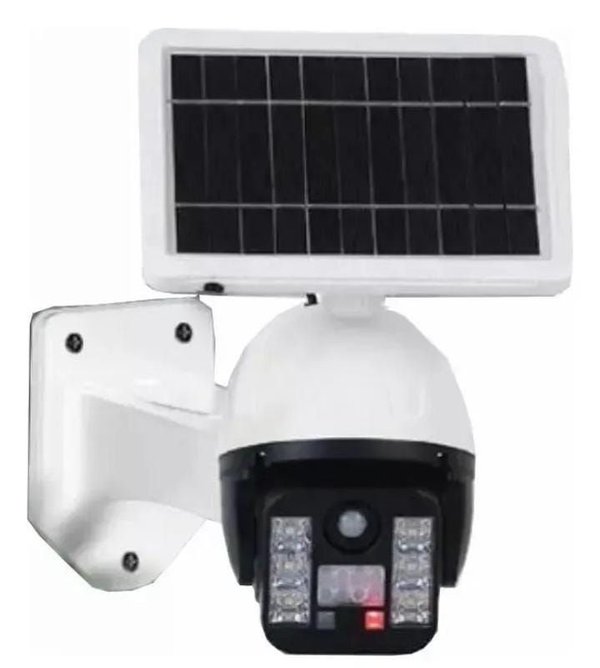 Cámara Falsa Solar con Panel y Luces LED