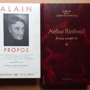 Lote siguiente: Lote de 3 Libros: Gualicho Cuentos Bárbaros, Poesía Completa de Rimbaud y Alain Propos