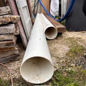 Dos caños de PVC blancos de 12 cm de diámetro - imagen 3