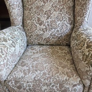 Par de Sillones Bergere Franceses Tapizados en Brocato - imagen 5