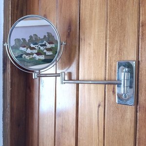 Espejo de Pared Doble Cara con Aumento, Metal Cromado - imagen 2