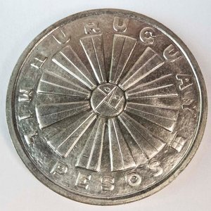 Moneda de Plata Uruguaya 1000 Pesos FAO 1969 - 25 grs - imagen 2