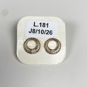 Par de Caravanas Circulares de Plata con Circones - imagen 1