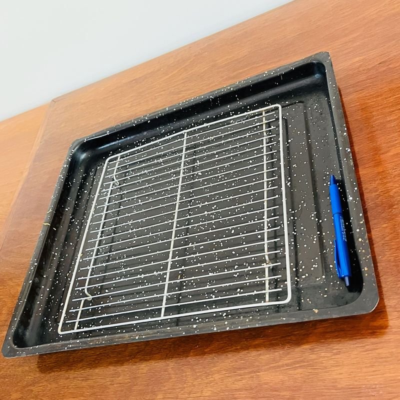 Asadera Esmaltada Negra con Rejilla para Horno