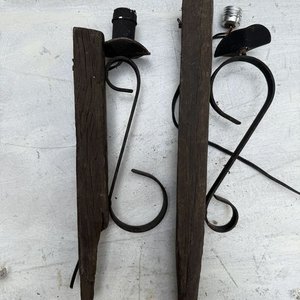 Apliques de Pared Rústicos de Madera Recuperada y Hierro Forjado - imagen 4