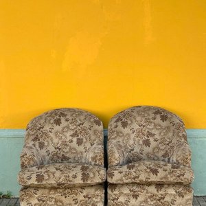 Par de Sillones Materos con Tapizado Floral en Tonos Marrones - imagen 9