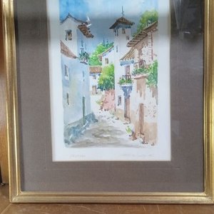 Lote anterior: pintura en acuarela que retrata  la famosa Cuesta de Santa Inés Alonso Lucena