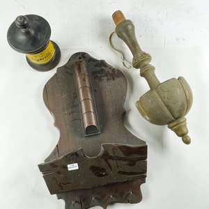 Tres Piezas de Madera: Porta Llave, Tabaquera y Aplique de Pared - imagen 2