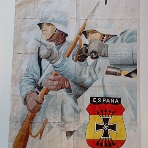 Hoja de 10 cupones de racionamiento "División Azul 1943" - La Fresnada, Teruel - imagen 1