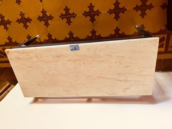 MESA RATONA MADERA Y TAPA MARMOL CARRARA - imagen 2