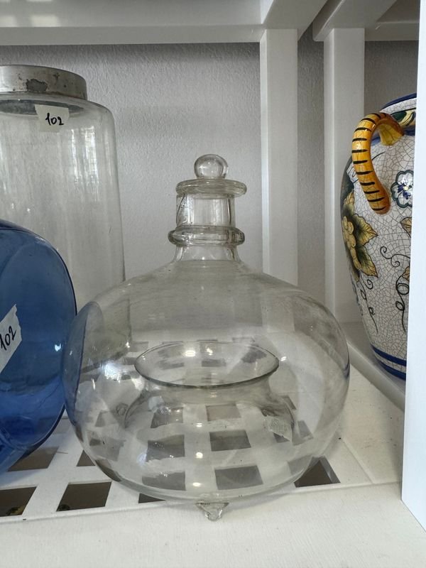 Atrapamoscas de Vidrio Transparente con Tapa Reparada