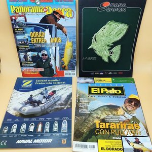 Lote siguiente: Lote de 4 Revistas de Pesca y Náutica: Panorama de Pesca, El Pato, Catálogos Casa Japón y Zodiac