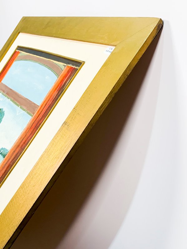 Pintura de paisaje rural con vista desde una ventana - imagen 3
