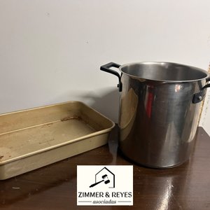 Olla de Acero Inoxidable y Asadera Dorada - imagen 1