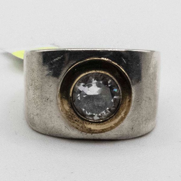 Anillo de Plata con Oro 18k y Circonia - imagen 1