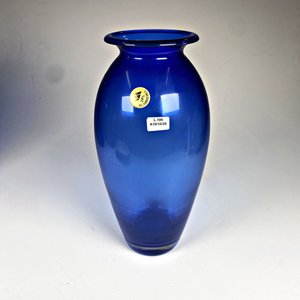 Florero de Cristal Azul Cobalto Sellado, Altura 33 cm - imagen 2