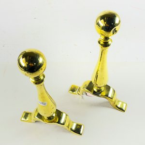 Par de Mordillos de Bronce con Bola Superior - imagen 2