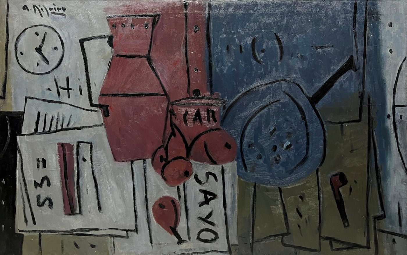 Alceu Ribeiro "Bodegón Sayo" Óleo sobre Tela 73 x 116 cm