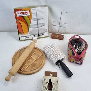 Surtido de Utensilios de Cocina y Bazar: Plato de Tres Pisos Tienda Inglesa, Cortantes, Palo de Amasar y Más - imagen 2