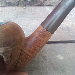 Tabaquera de Madera Tallada con Pipa de Rostro Humano - imagen 5