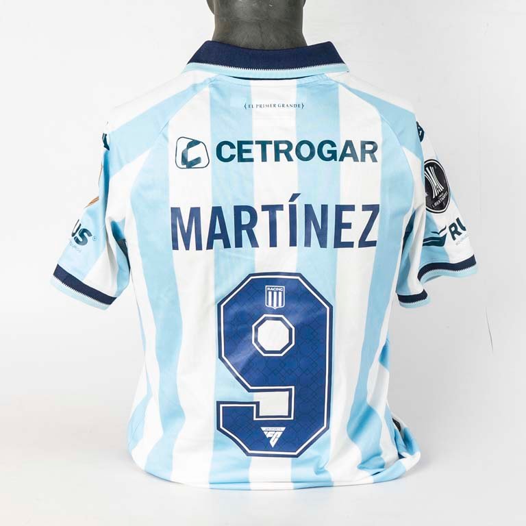 Camiseta de Racing de Avellaneda de utilería marca Kappa N°9 de 'Maravilla' Martínez utilizada en la Copa Libertadores 2025 - imagen 2