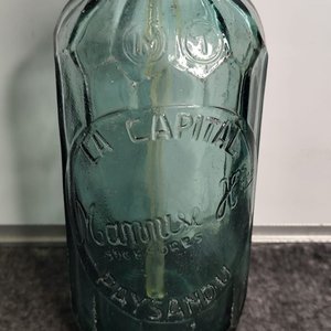Sifón Antiguo de Vidrio Verde "La Capital" - imagen 2