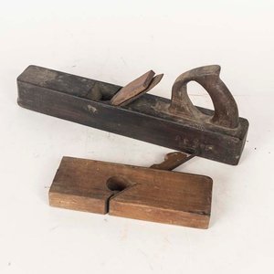 Dos Cepillos de Carpintero Antiguos de Madera - imagen 1