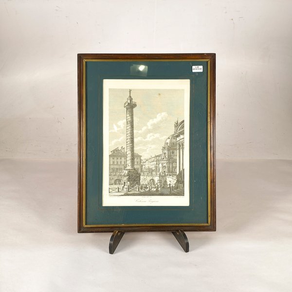 Grabado Antiguo Columna Trajana Roma 22 x 32 cm - imagen 1