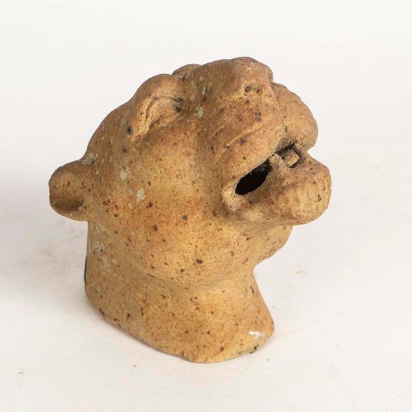 Escultura Gótica Cabeza de Gárgola de Cerámica